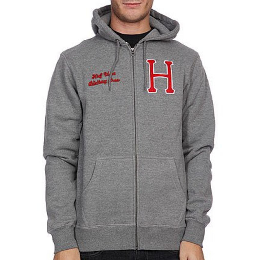 Huf USA DBC Zip Up Premium Hoodie - Grey Heather