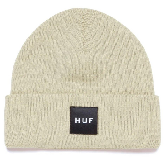 HUF Essentials Box Logo Cuff Beanie - Natural