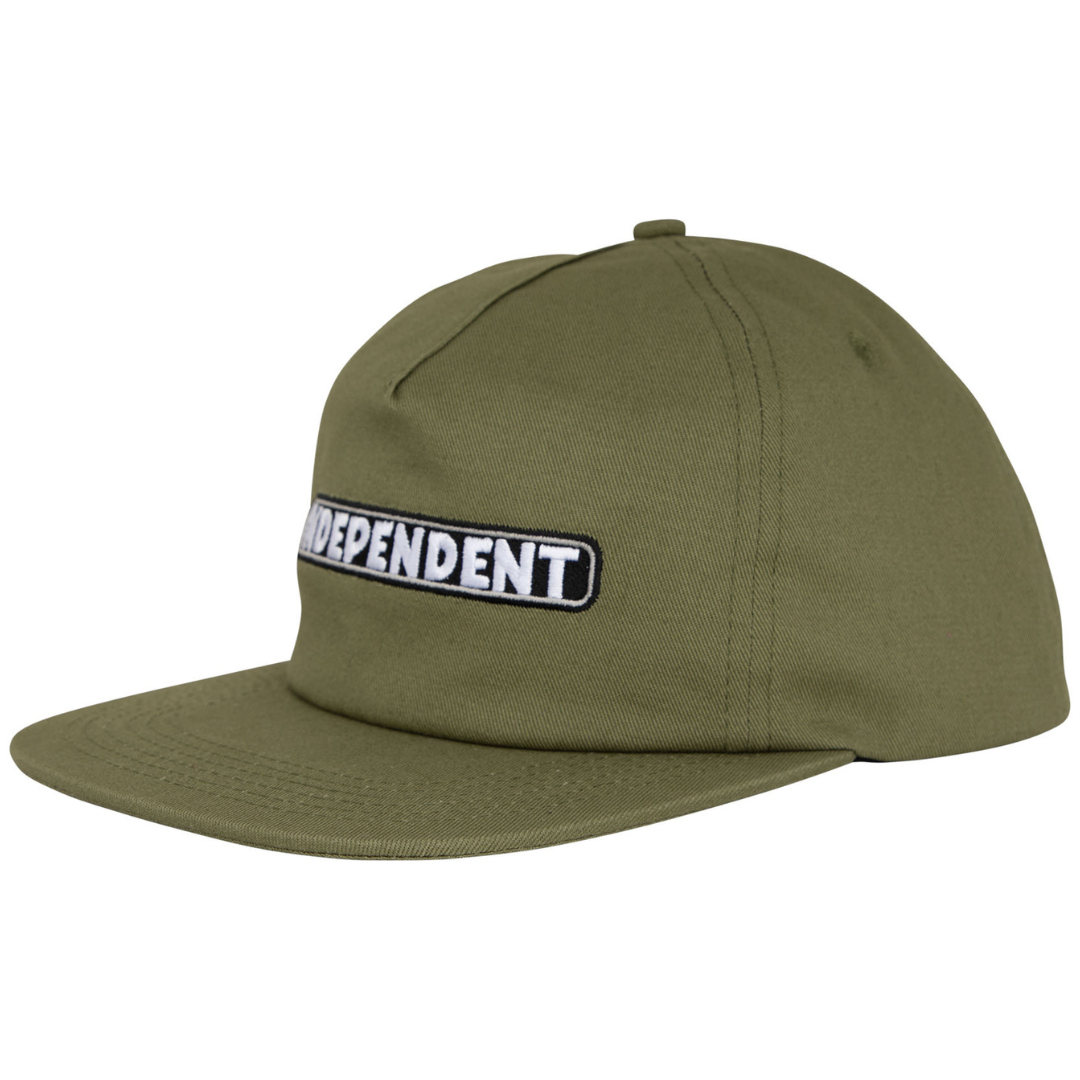 Independent Trucks Bar Logo Snapback Hat - Army Green