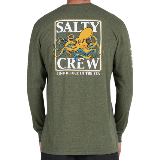 Salty Crew Ink Slinger Forest Heather Long Sleeve Standard Shirt