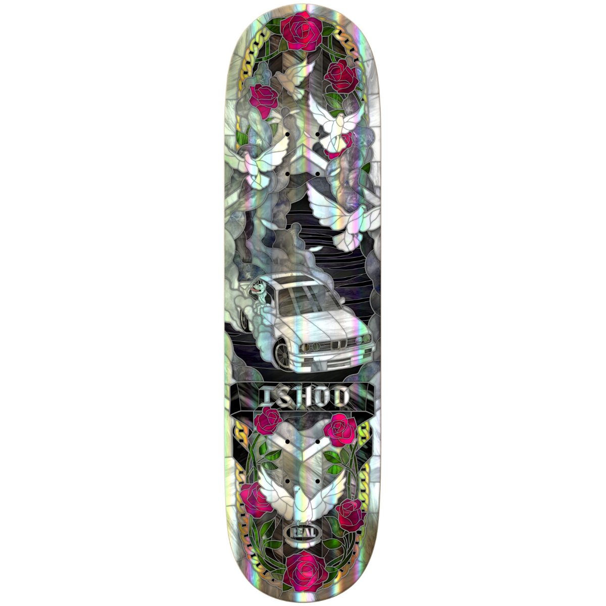 8.3" Real Ishod Wair Holographic Cathedral II Twin Tail Skateboard Deck