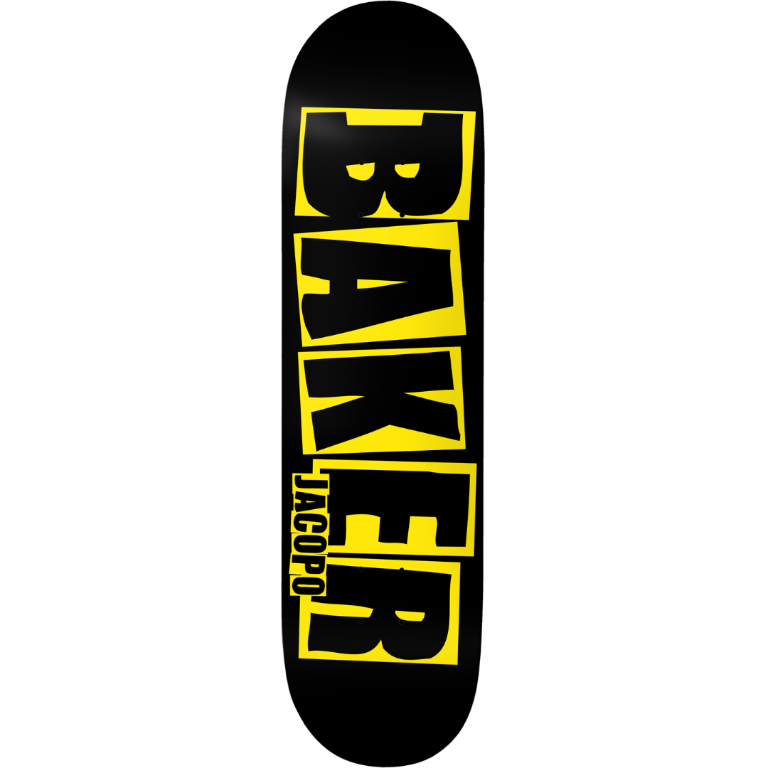 8.0" Baker Jacopo Carozzi Brand Logo Danger Yellow Skateboard Deck