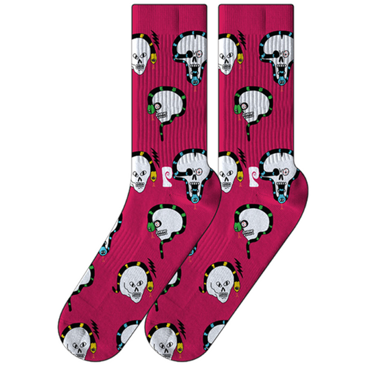 Psockadelic Jay Howell Skull Socks - Pink