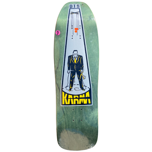 Dogtown Skateboards Karma Tsocheff Puppet Green Stain Old School Skateboard Deck