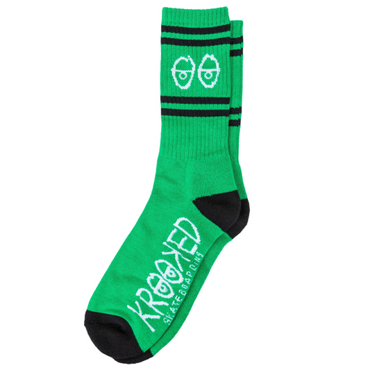 Krooked Eyes Socks - Green / Black / White