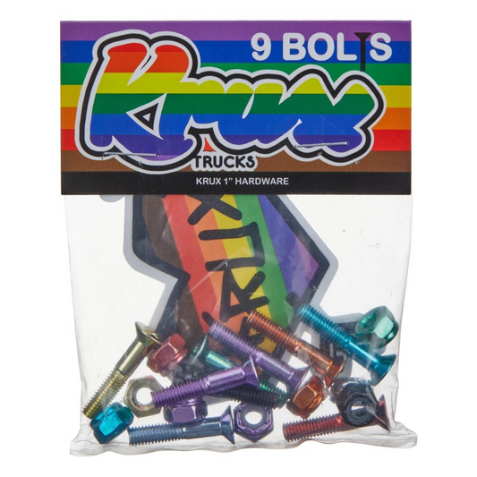 Krux Trucks 1" Skateboard Hardware Rainbow Phillips - 9 Bolts