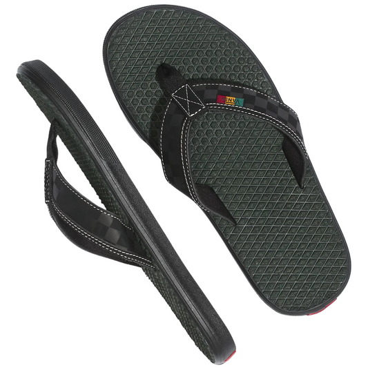 Vans Men's La Costa Lite Sandals Flip Flops - Rasta / Forest Night / Black