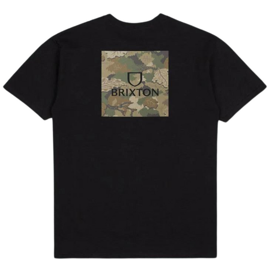 Brixton Alpha Square T-Shirt - Black / Leaf Camo