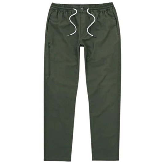 Jetty Leeward Beach Pants - Elastic Waist - Forest Green