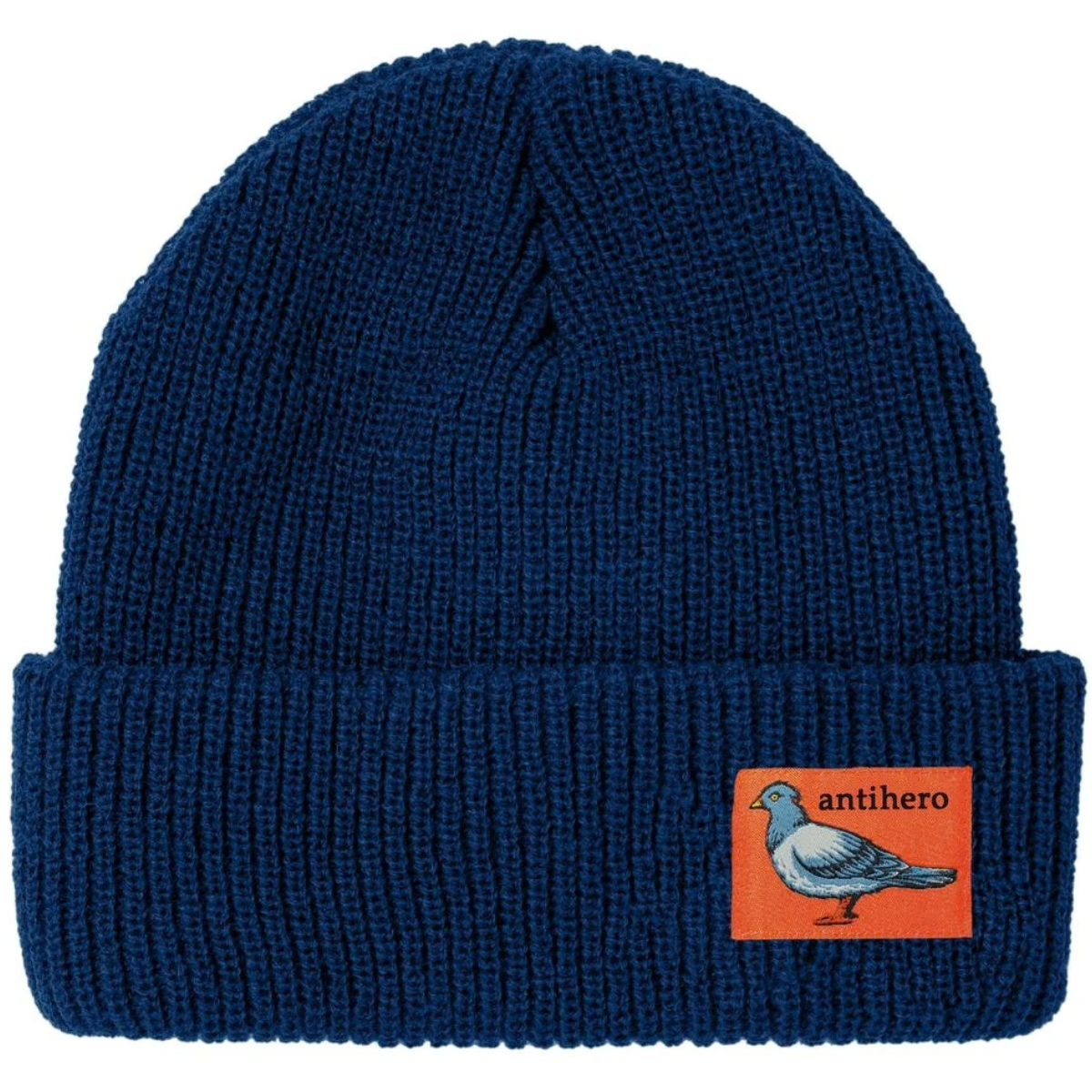 Anti-Hero Skateboards Lil Pigeon Label Cuff Beanie - Navy / Orange