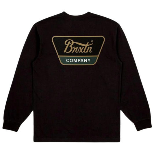 Brixton Linwood Long Sleeve Shirt - Black / Antelope / Pine Needle