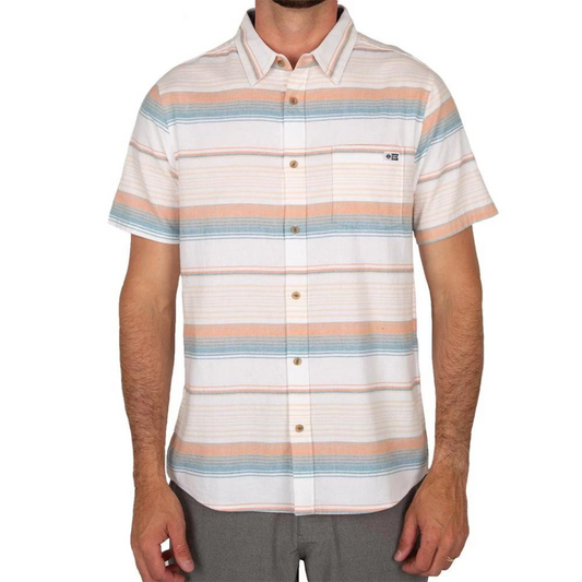 Salty Crew Mainline Short Sleeve Woven Button-Up Shirt - White