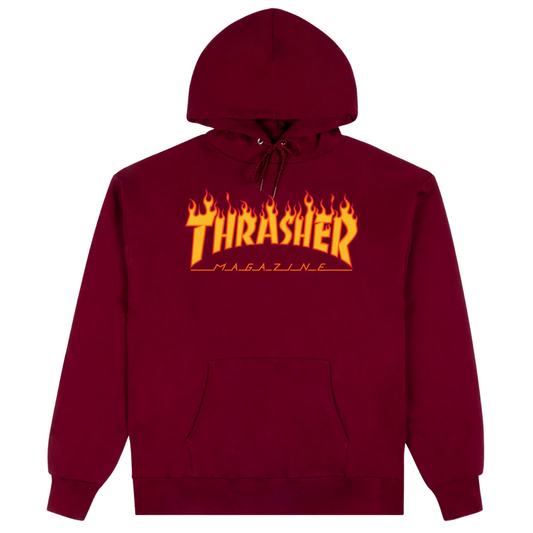 Thrasher Magazine Flame Hoodie - Maroon