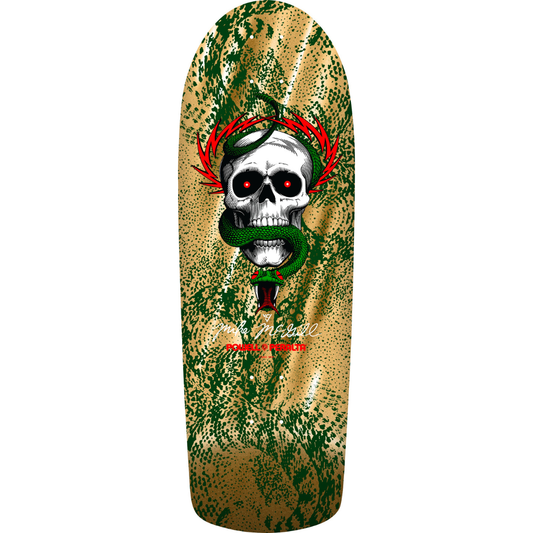 10" Powell Peralta Mike McGill Skull & Snake Skateboard Deck Green / Gold Foil