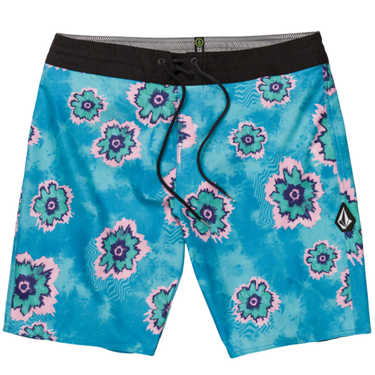 Volcom Medal Petal Stoney 19" Board Shorts - Blue / Pink Floral