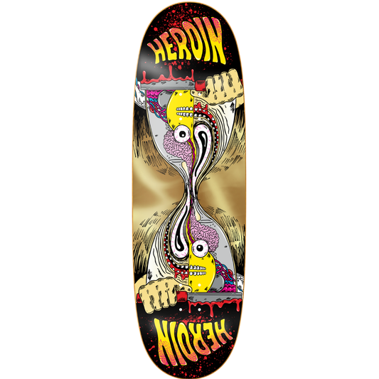9.75" Heroin Merged Razoregg Gold Skateboard Deck