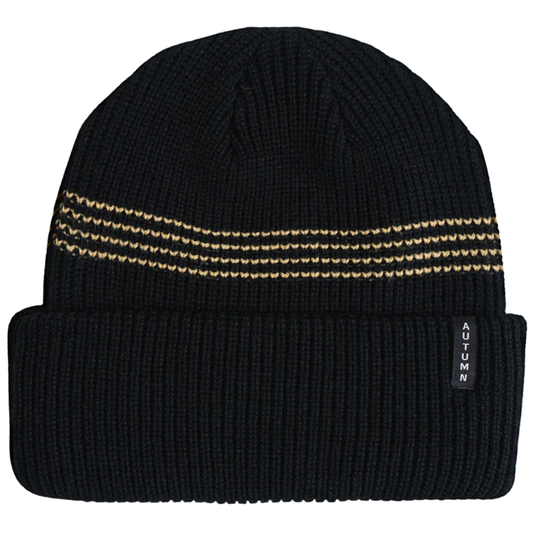 Autumn Mini Stripe Beanie - Black