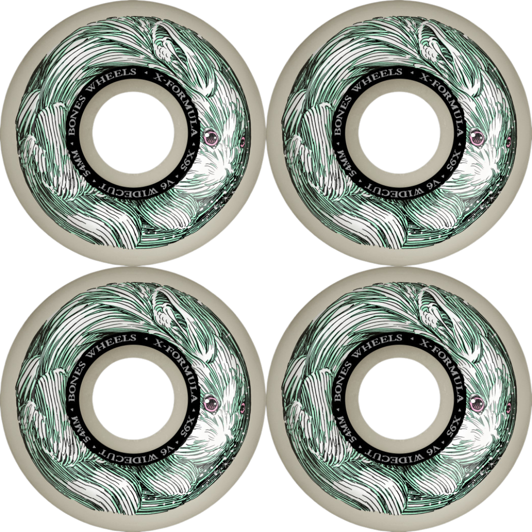 54mm Bones Wheels X Formula Money Bunny V6 Widecut Wheels 95a