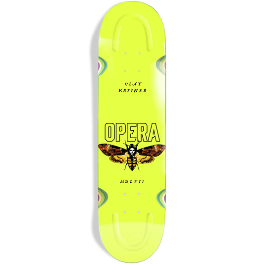 8.5" Opera Clay Kreiner Moth Skateboard Deck - Safety Yellow
