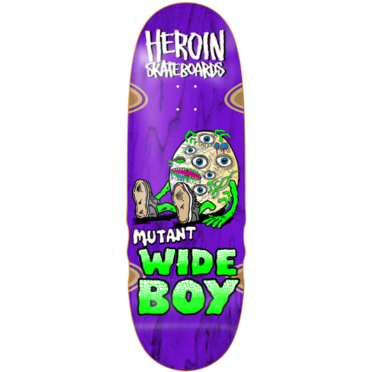 10.4" Heroin Skateboards Mutant Wide Boy Skateboard Deck - Assorted Stains