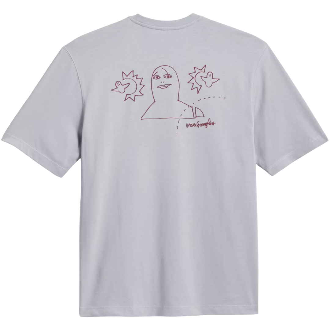 Adidas Skateboarding x Mark Gonzales Not Amused T-Shirt - Halo Silver / Shadow Red