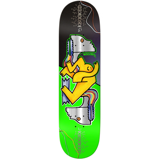 8.3" Krooked Bobby Worrest Neon Robot Twin Tail Slick Skateboard Deck