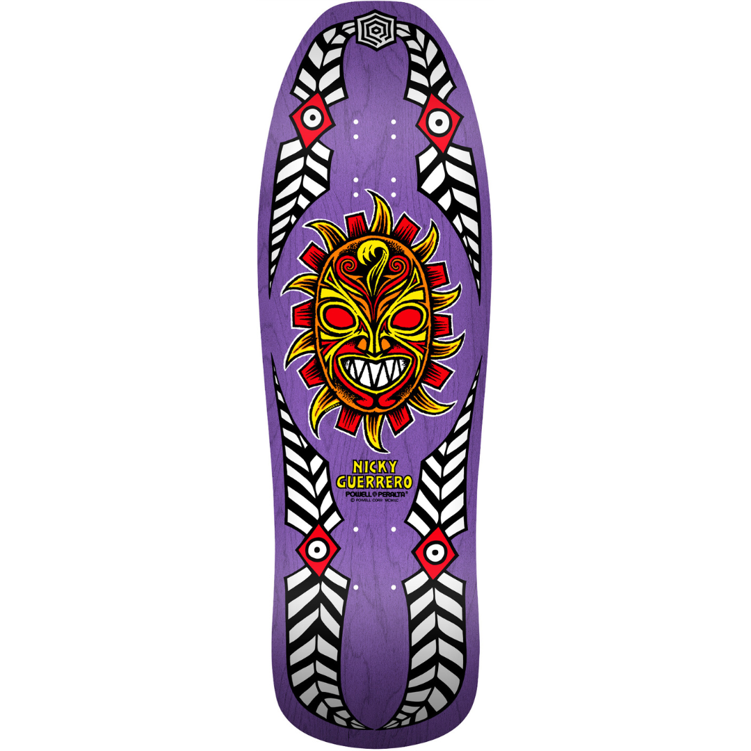 Powell Peralta 10" Nicky Guerrero Mask Skateboard Deck - Purple