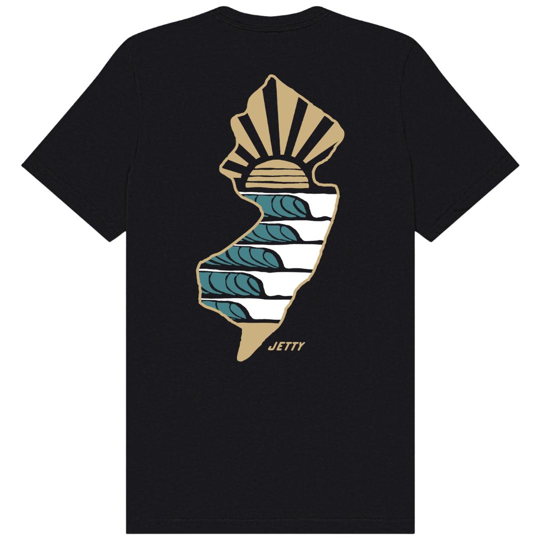 Jetty New Jersey State T-Shirt - Black
