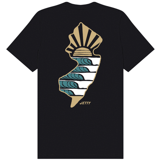 Jetty New Jersey State T-Shirt - Black