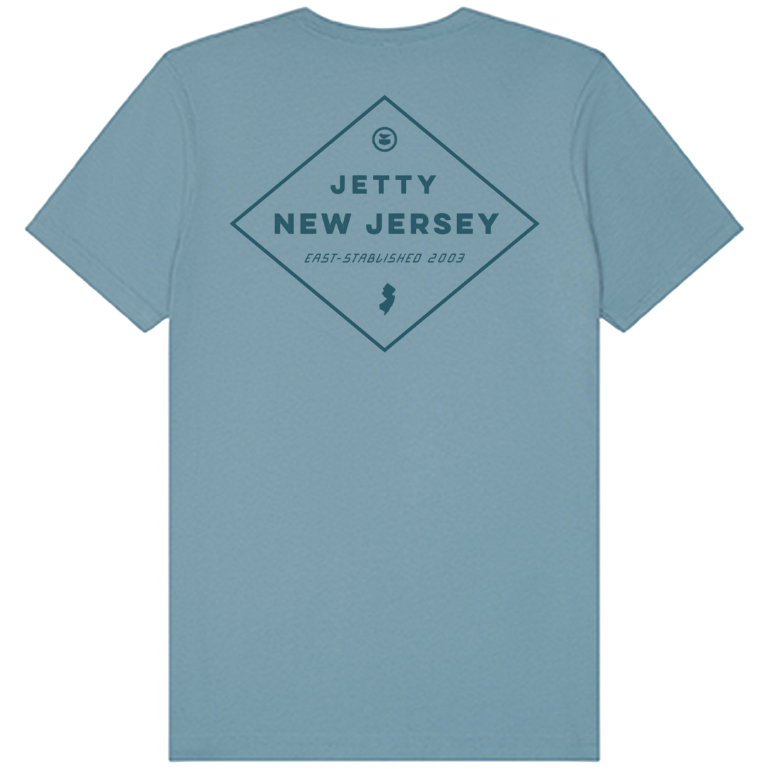 Jetty New Jersey Diamond T-Shirt - Denim Blue