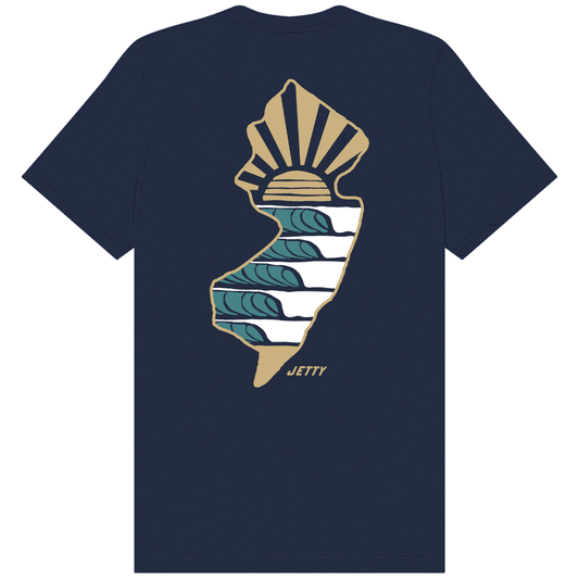 Jetty New Jersey State T-Shirt - Navy