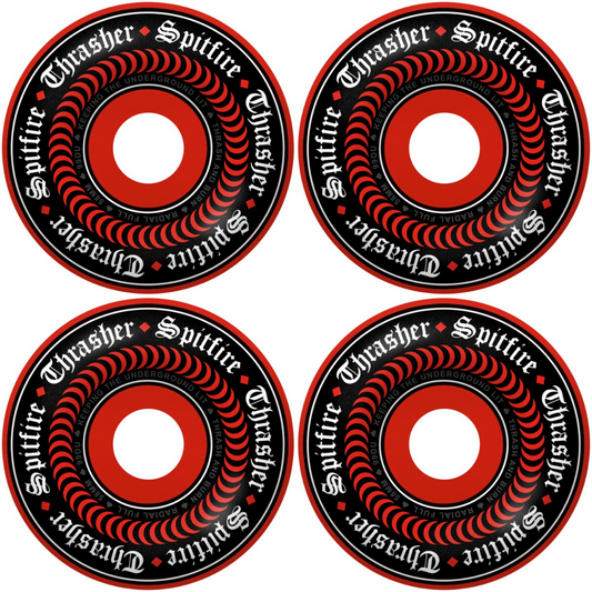 58mm Spitfire x Thrasher Formula Four F4 Oath Radial Full Wheels Red 99a
