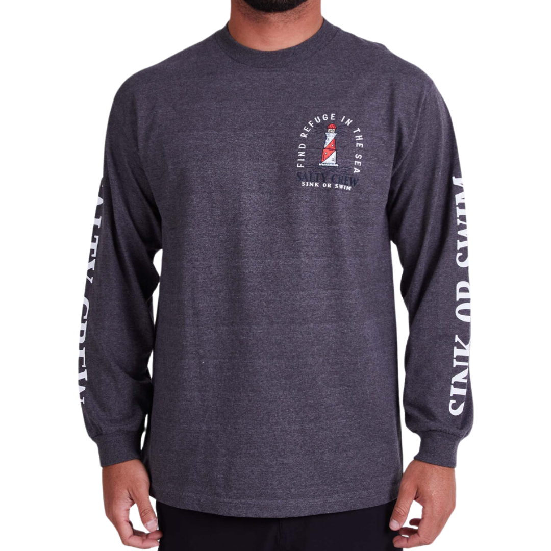 Salty Crew Outerbanks Long Sleeve Shirt - Charcoal Heather