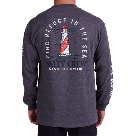 Salty Crew Outerbanks Long Sleeve Shirt - Charcoal Heather