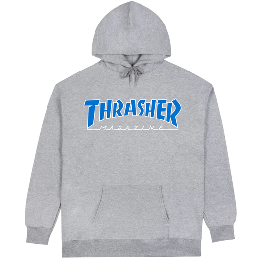 Thrasher Magazine Outlined Hoodie - Grey / Blue