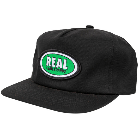 Real Skateboards Oval Snapback - Black / Green