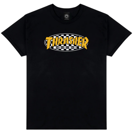 Thrasher Magazine Checkered Oval T-Shirt - Black