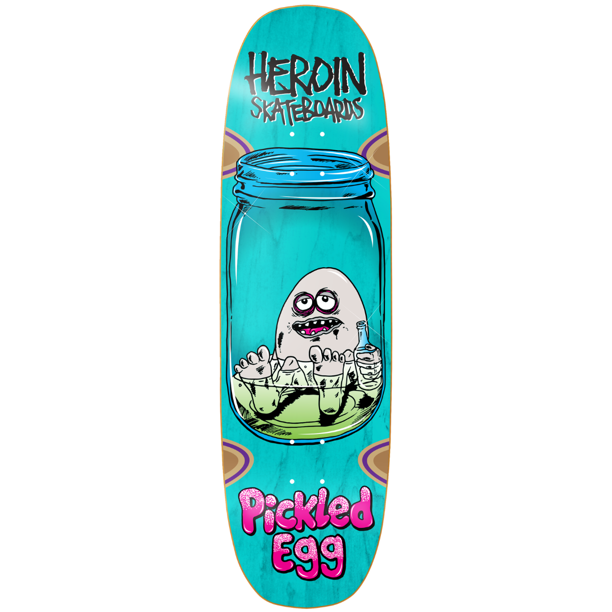 9.0" Heroin Pickled Egg Skateboard Deck - Assorted Stains