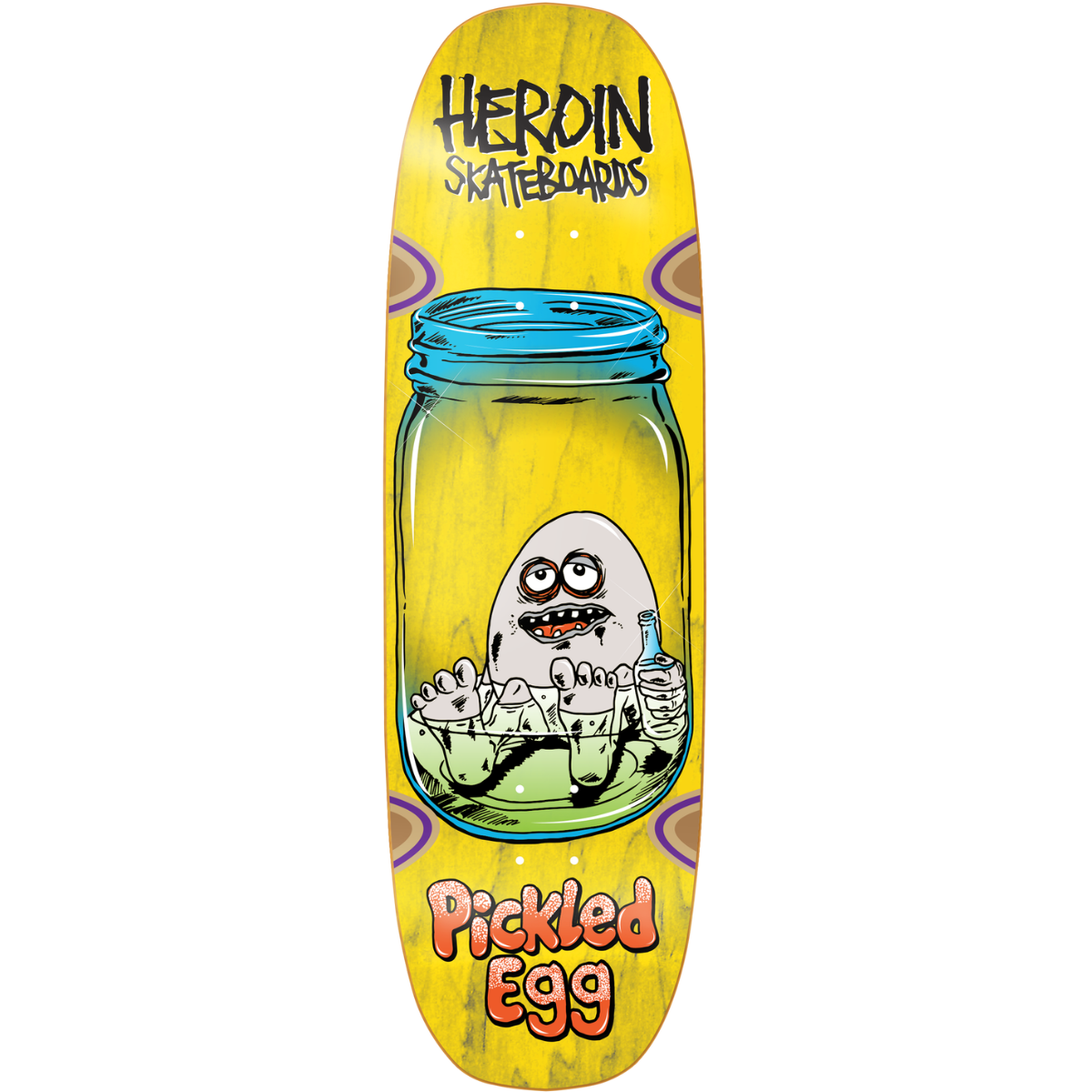 9.38" Heroin Pickled Egg Skateboard Deck - Assorted Stains