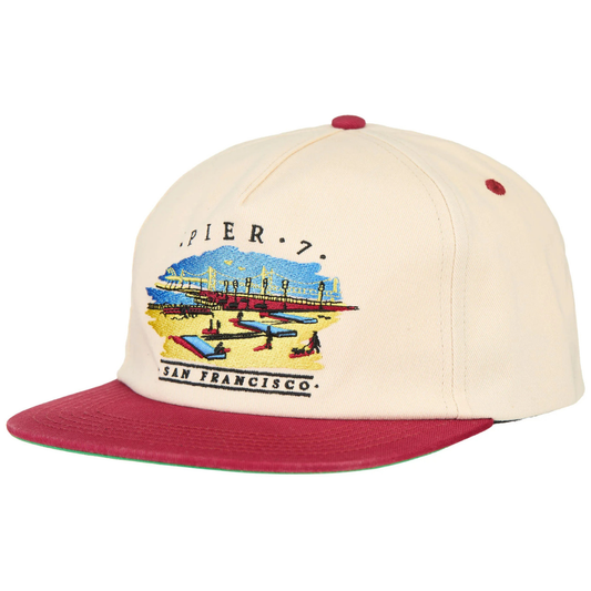 Real Skateboard Pier 7 San Francisco Snapback Hat - Natural