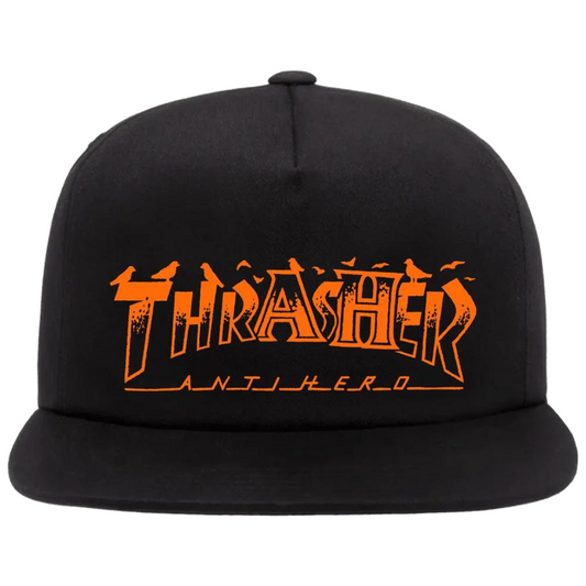 Thrasher x Anti-Hero Pigeon Mag Snapback Hat - Black