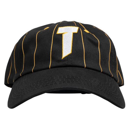 Thrasher Magazine Pinstripe T Logo Old Timer Hat - Black / Yellow