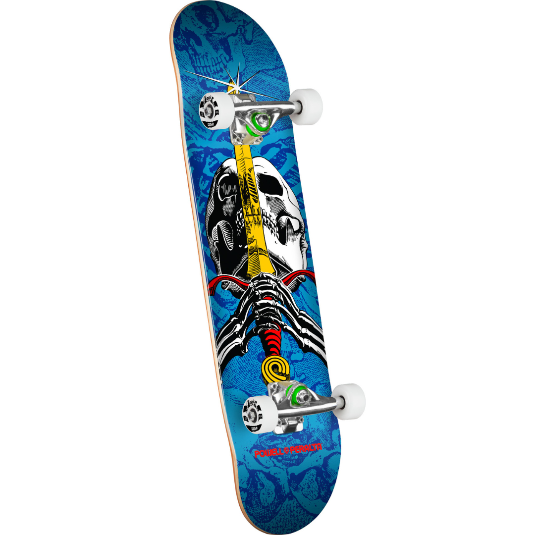 7.5" Powell Peralta Skull & Sword Birch Complete Skateboard Blue