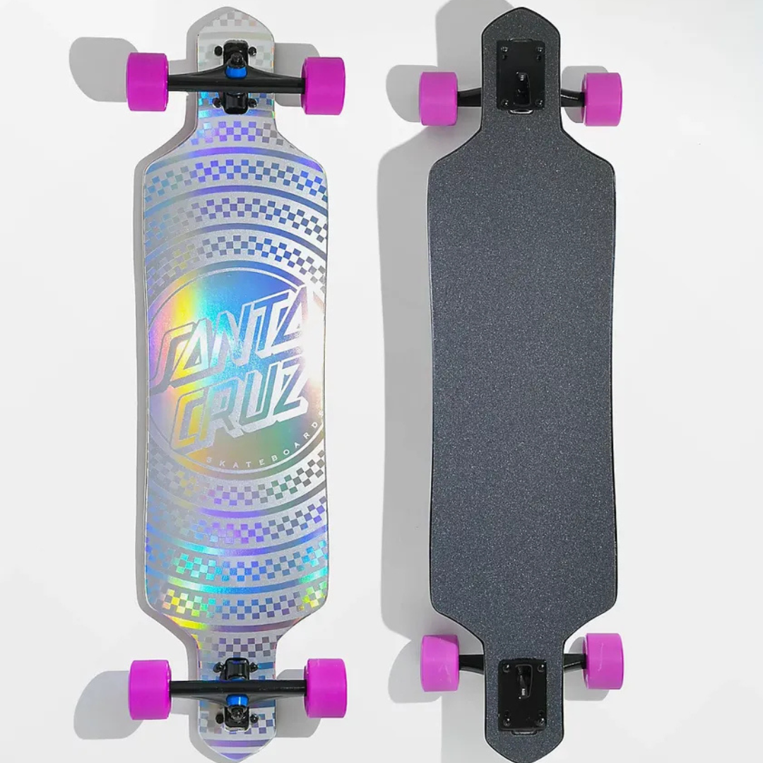 36" Santa Cruz Prismatic Dot Drop Through Longboard Complete Skateboard