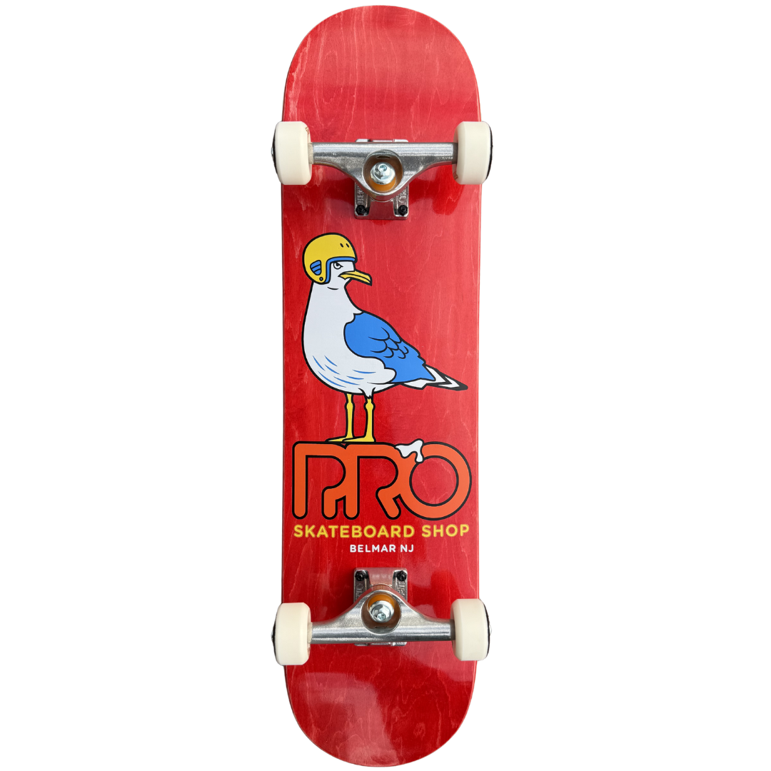 8.0" Pro Skateboard Shop Seagull Complete Skateboard - Red