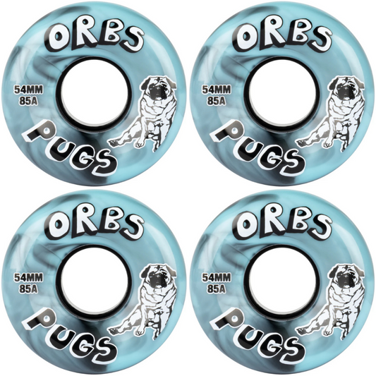 54mm Orbs Wheels Pugs 85a Swirl Black / Blue