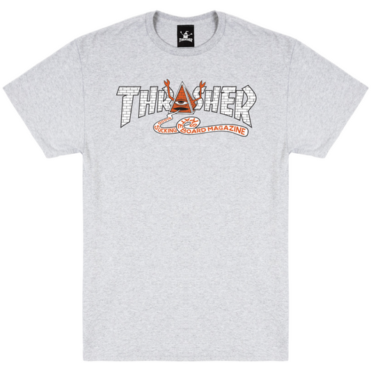 Thrasher Magazine x Toy Machine Pyramid T-Shirt - Ash Grey