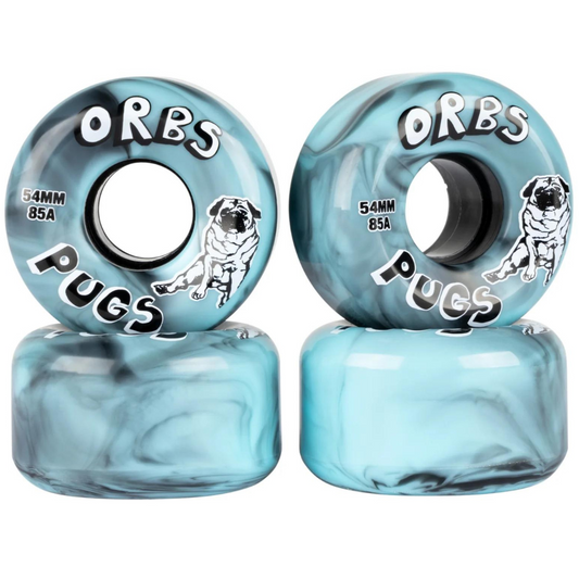 54mm Orbs Wheels Pugs 85a Swirl Black / Blue