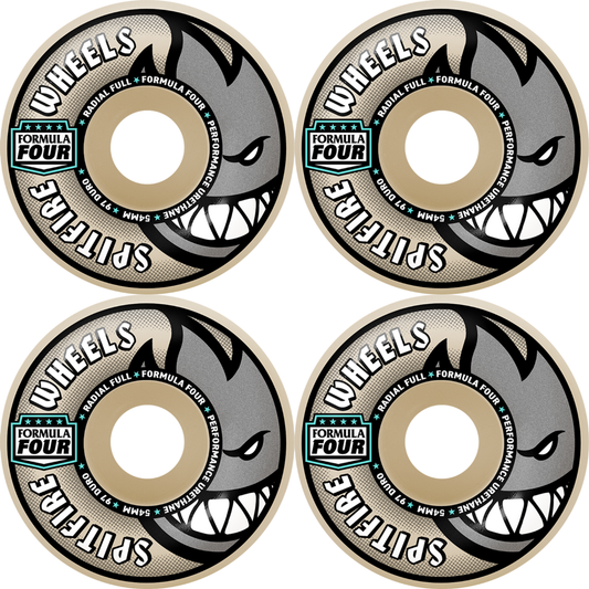 54mm Spitfire F4 Formula Four Radial Full Skateboard Wheels Natural 97a