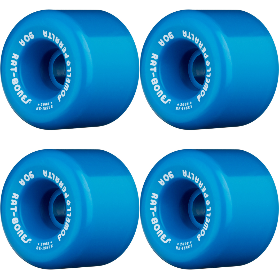 60mm Powell Peralta Rat Bones Skateboard Wheels 90a - Blue